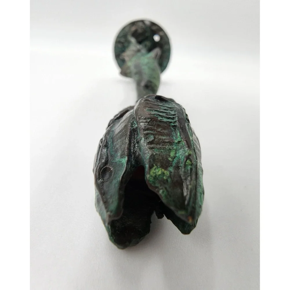 Antique‎ French Bronze Art Nouveau Candlesticks Flower Rose Motif Petina